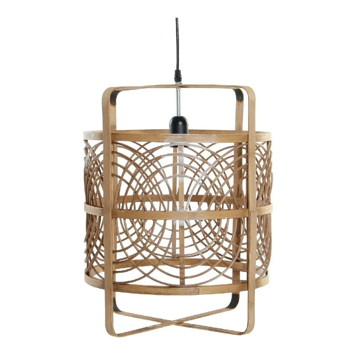 Ceiling Light Dkd Home Decor Black Natural Bamboo Plastic 50 W 220 V 37 X 37 X 46 Cm 1