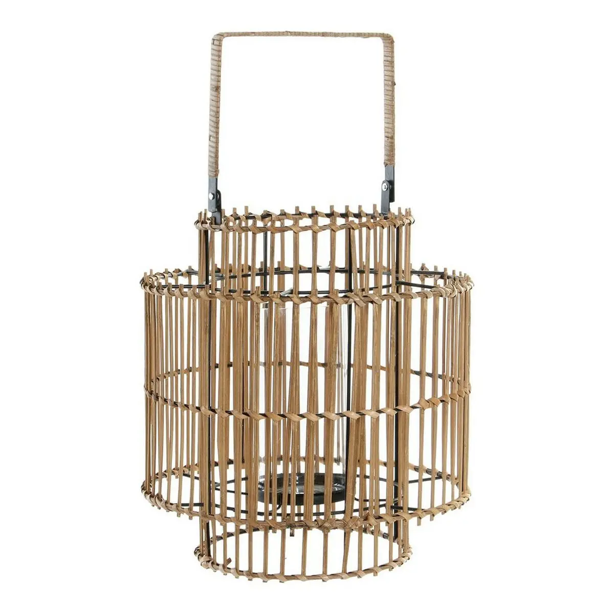 Candleholder Dkd Home Decor Natural Metal Bamboo 30 X 30 X 32 Cm 1