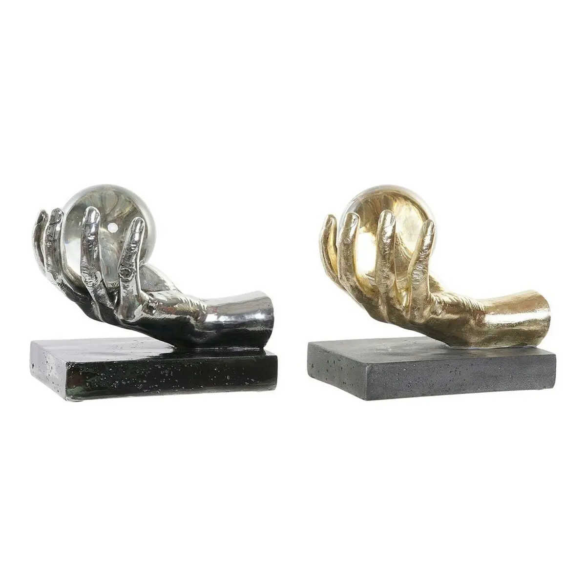 Decorative Figure Dkd Home Decor Golden Silver Hand 50 Ml 20 X 14 X 18 Cm (2 Units) 1