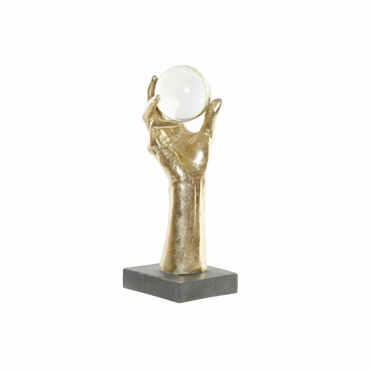 Decorative Figure Dkd Home Decor Black Golden Hand 13,5 X 13,5 X 36 Cm 1