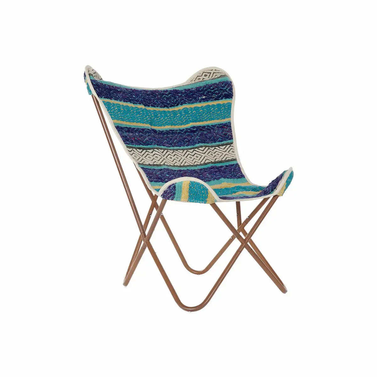 Armchair Dkd Home Decor Multicolour Navy Blue Iron 74 X 65 X 90 Cm 1