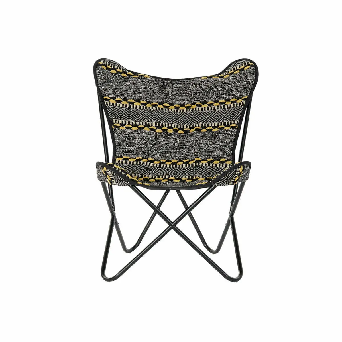 Armchair Dkd Home Decor Yellow White Black Multicolour Iron 74 X 65 X 90 Cm 1