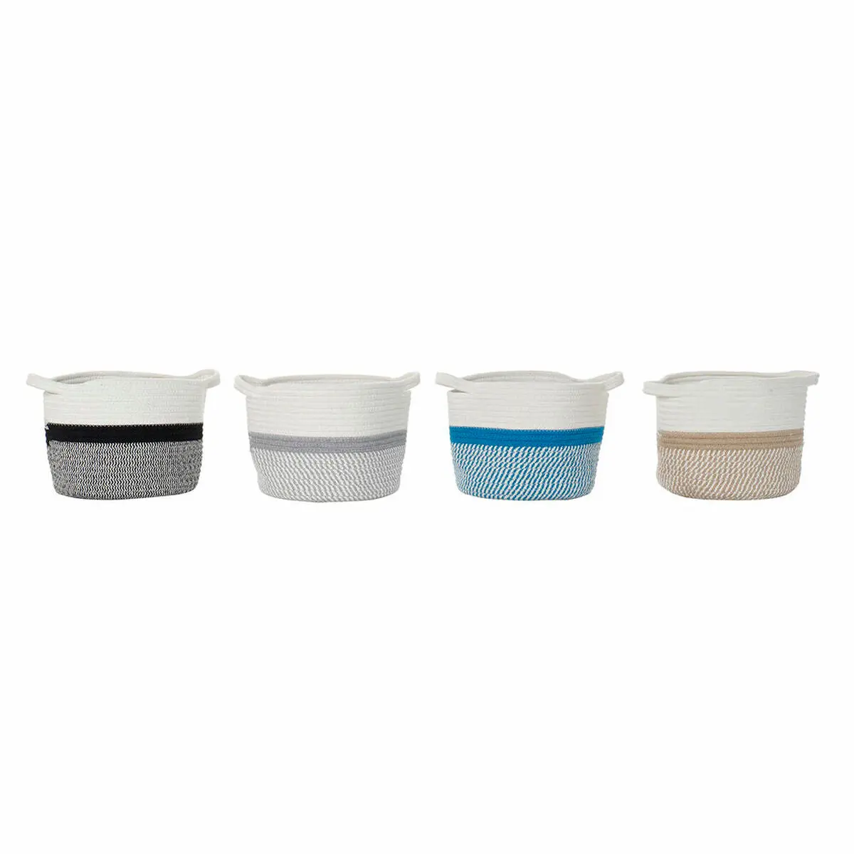 Basket Dkd Home Decor Blue Black Beige Grey 25 X 25 X 20 Cm (4 Pieces) 1