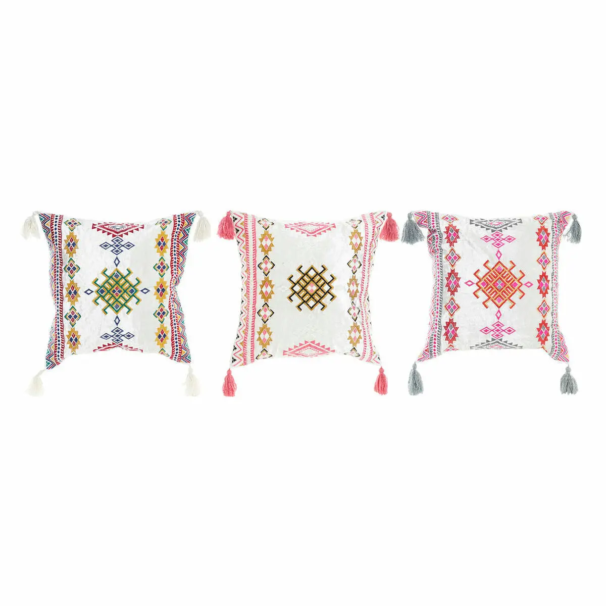 Cushion Dkd Home Decor 8424001817528 Multicolour Arab 40 X 10 X 40 Cm Fringe (3 Pieces) 1
