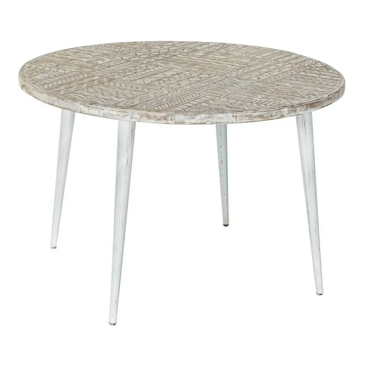 Side Table Dkd Home Decor 8424001820115 75 X 75 X 50 Cm Golden Metal White Mango Wood (75 X 75 X 50 Cm) 1
