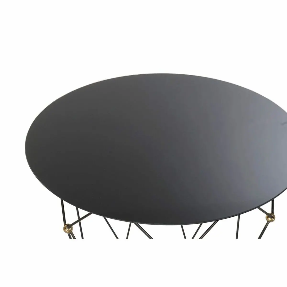 Side Table Dkd Home Decor Black Metal Crystal Golden (70 X 70 X 60 Cm) 2