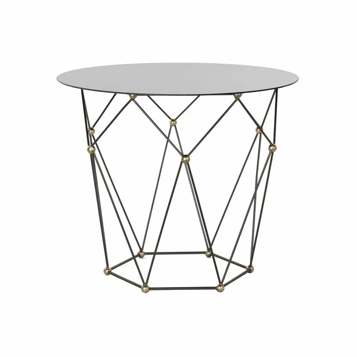 Side Table Dkd Home Decor Black Metal Crystal Golden (70 X 70 X 60 Cm) 1