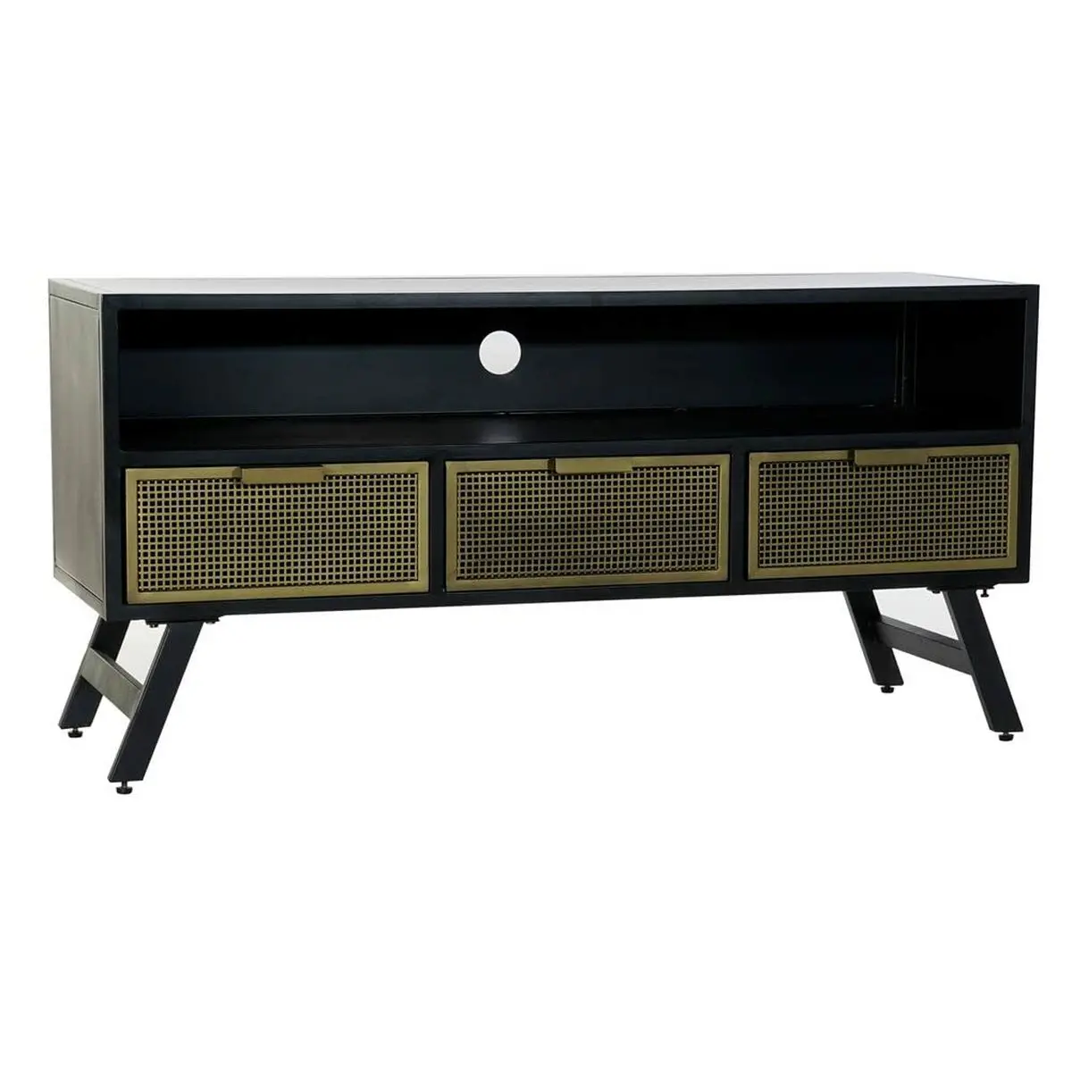 Tv Furniture Dkd Home Decor Black Metal Golden (125 X 41 X 62 Cm) 1