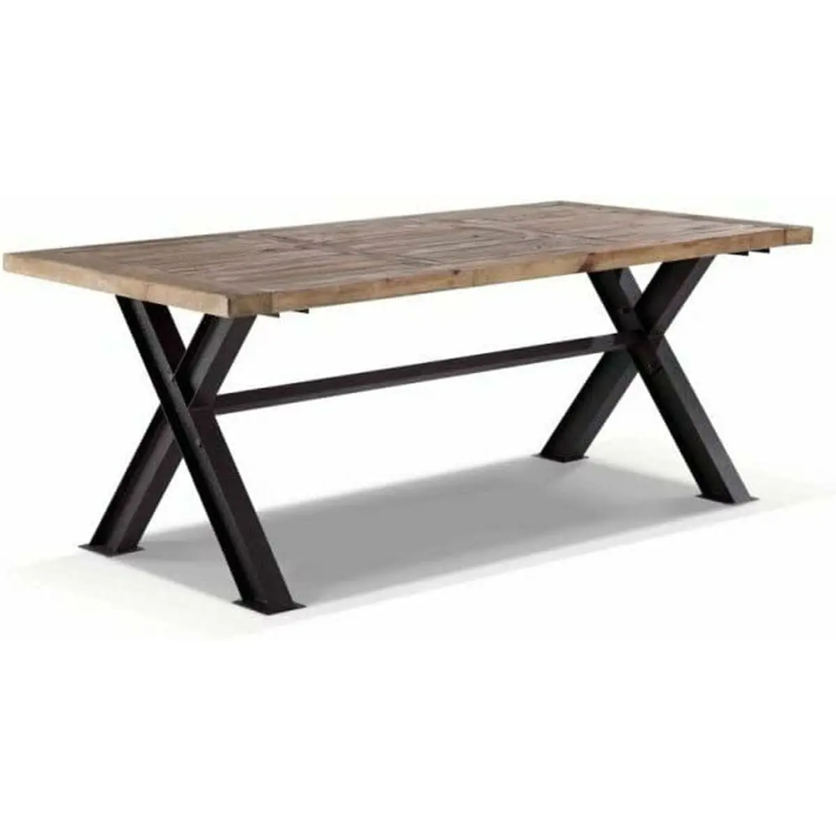 Dining Table Dkd Home Decor Metal Iron Recycled Wood 200 X 100 X 78 Cm 1