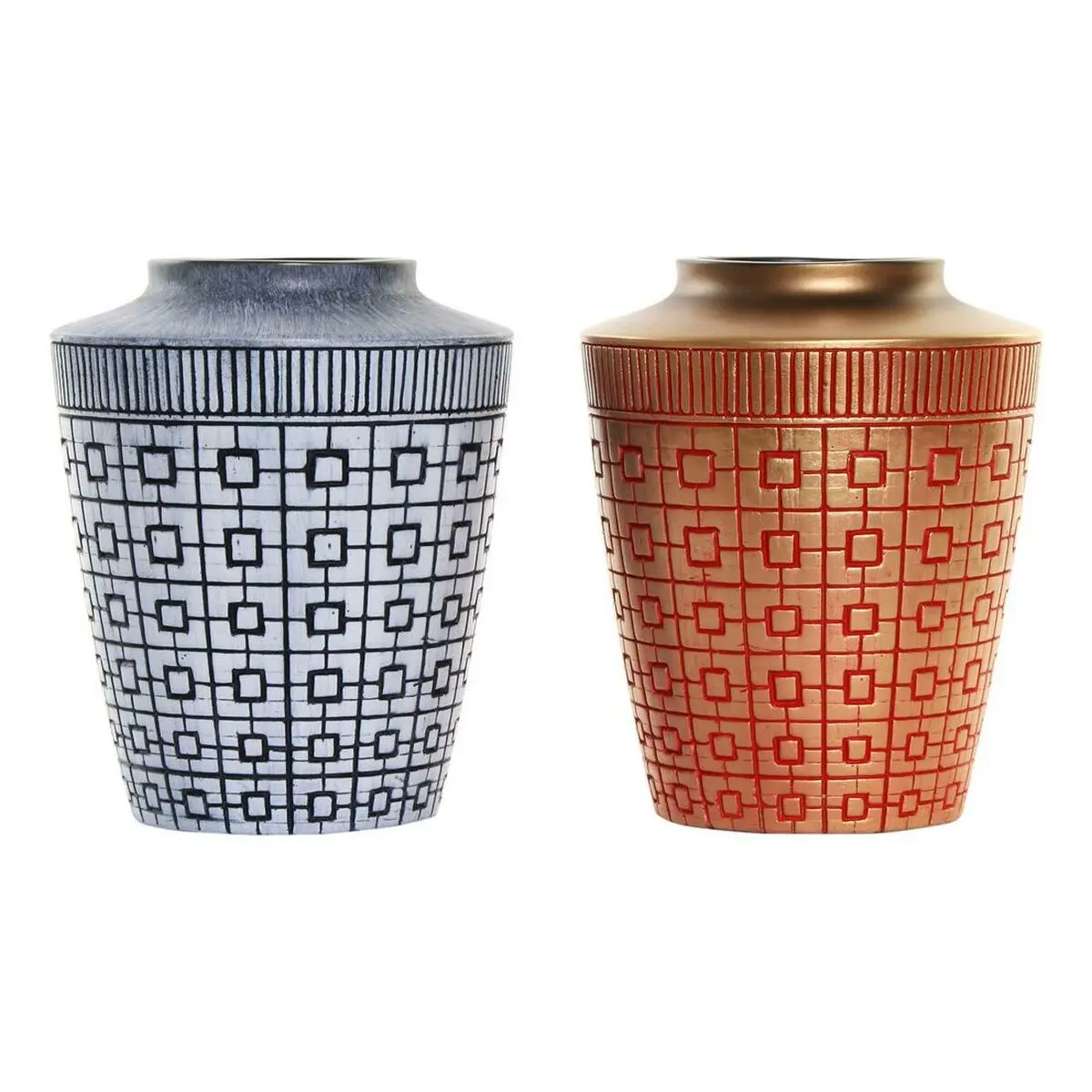 Vase Dkd Home Decor 8424001822065 Blue Red Resin Golden Oriental 17 X 17 X 20 Cm (2 Units) 1
