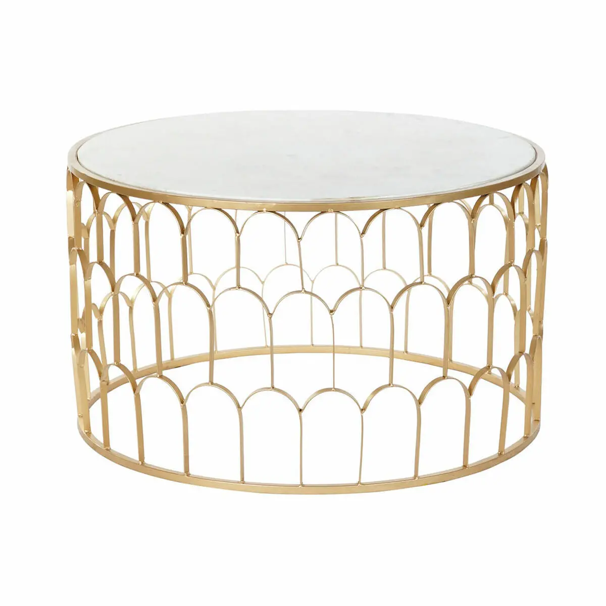 Centre Table Dkd Home Decor Glamour White Multicolour Golden Marble Iron 87 X 87 X 51,5 Cm 1