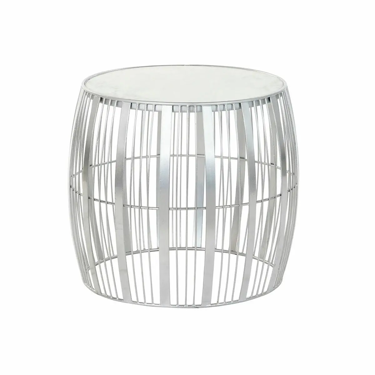 Side Table Dkd Home Decor White Marble Iron Silver (46 X 46 X 41 Cm) 1