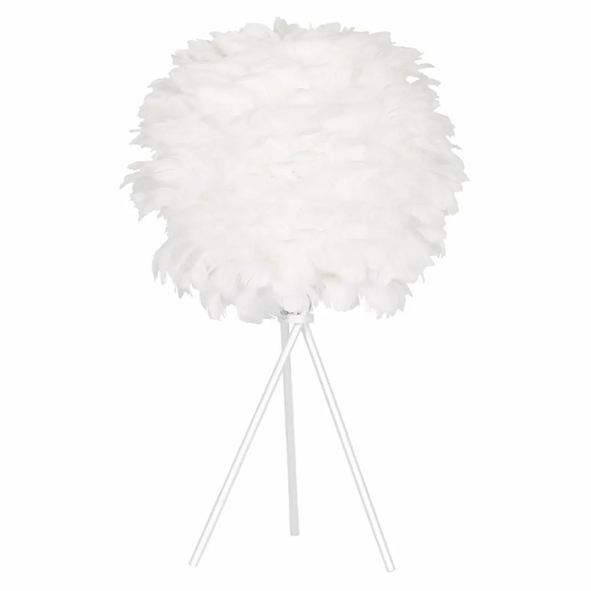 Desk Lamp Dkd Home Decor White Metal Feather (42 X 42 X 60 Cm) 1