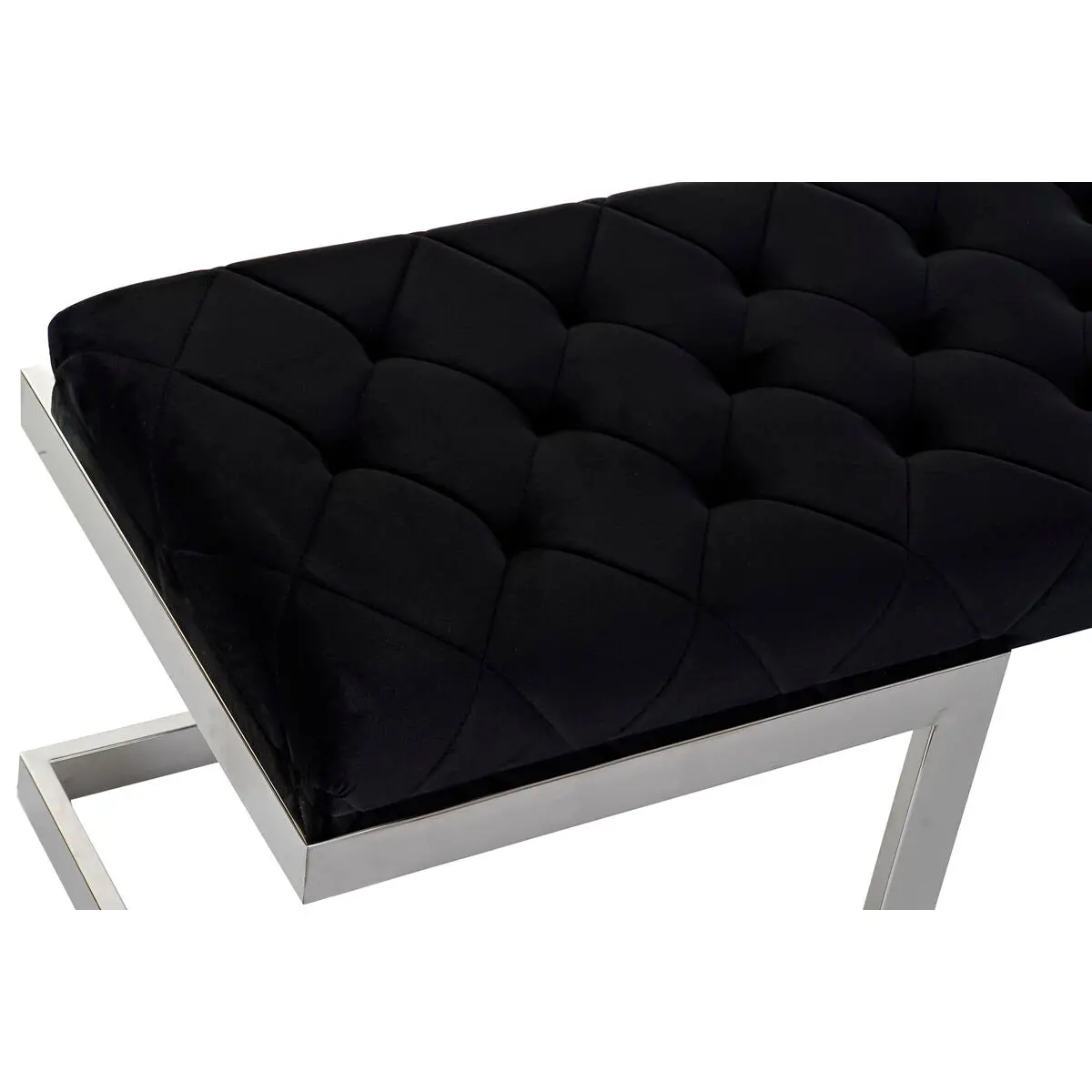 Bench Dkd Home Decor   Black Polyester Steel (140 X 40 X 40 Cm) 1