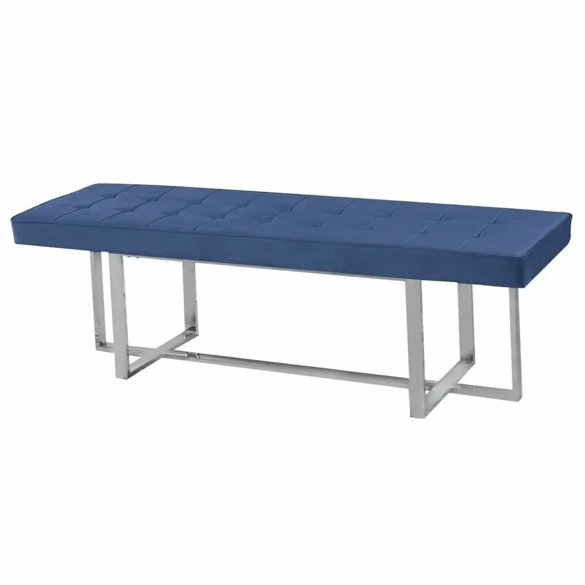 Bench Dkd Home Decor   Blue Polyester Steel (150 X 45 X 45 Cm) 1