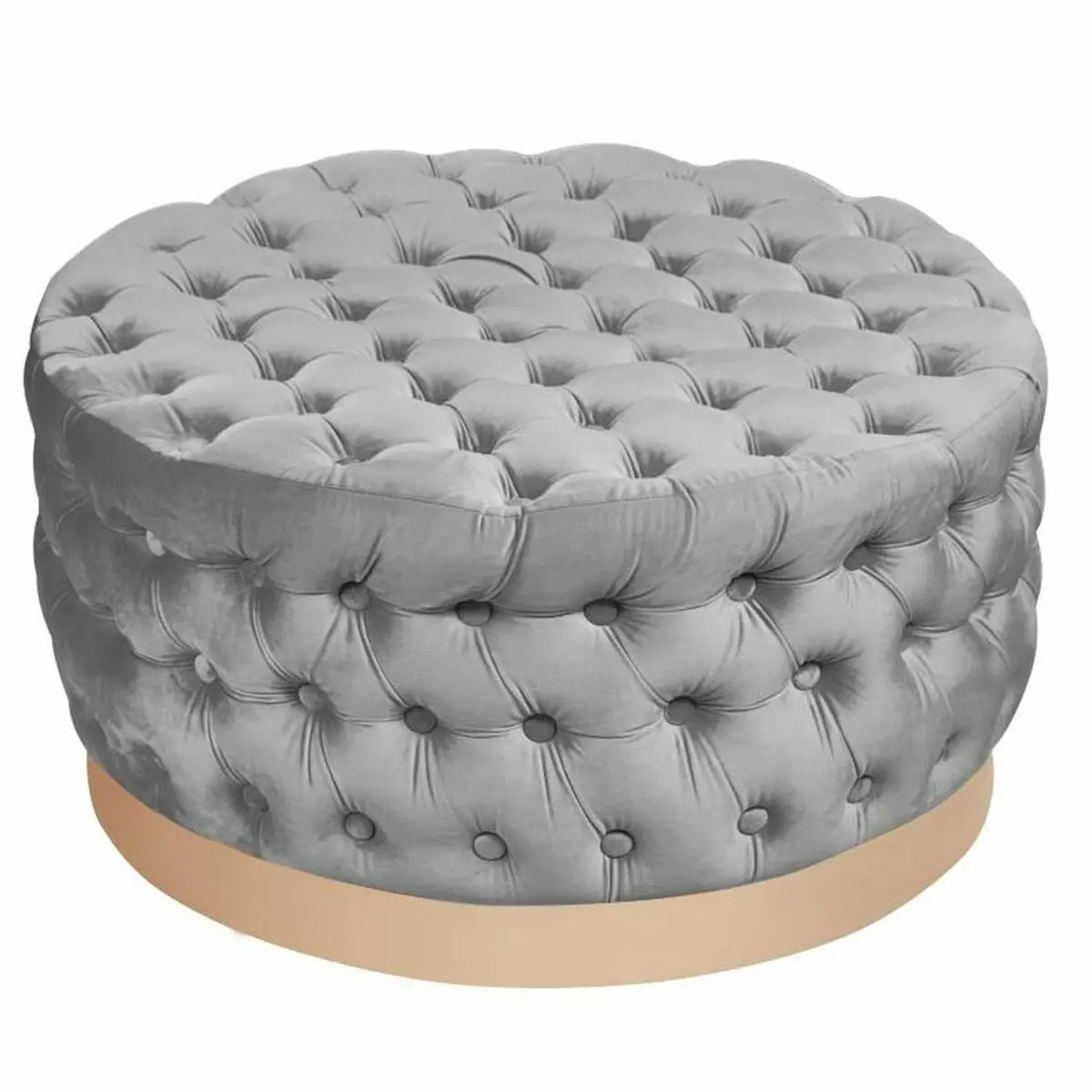 Footrest Dkd Home Decor Grey Polyester Mdf Wood (78 X 78 X 40 Cm) 1
