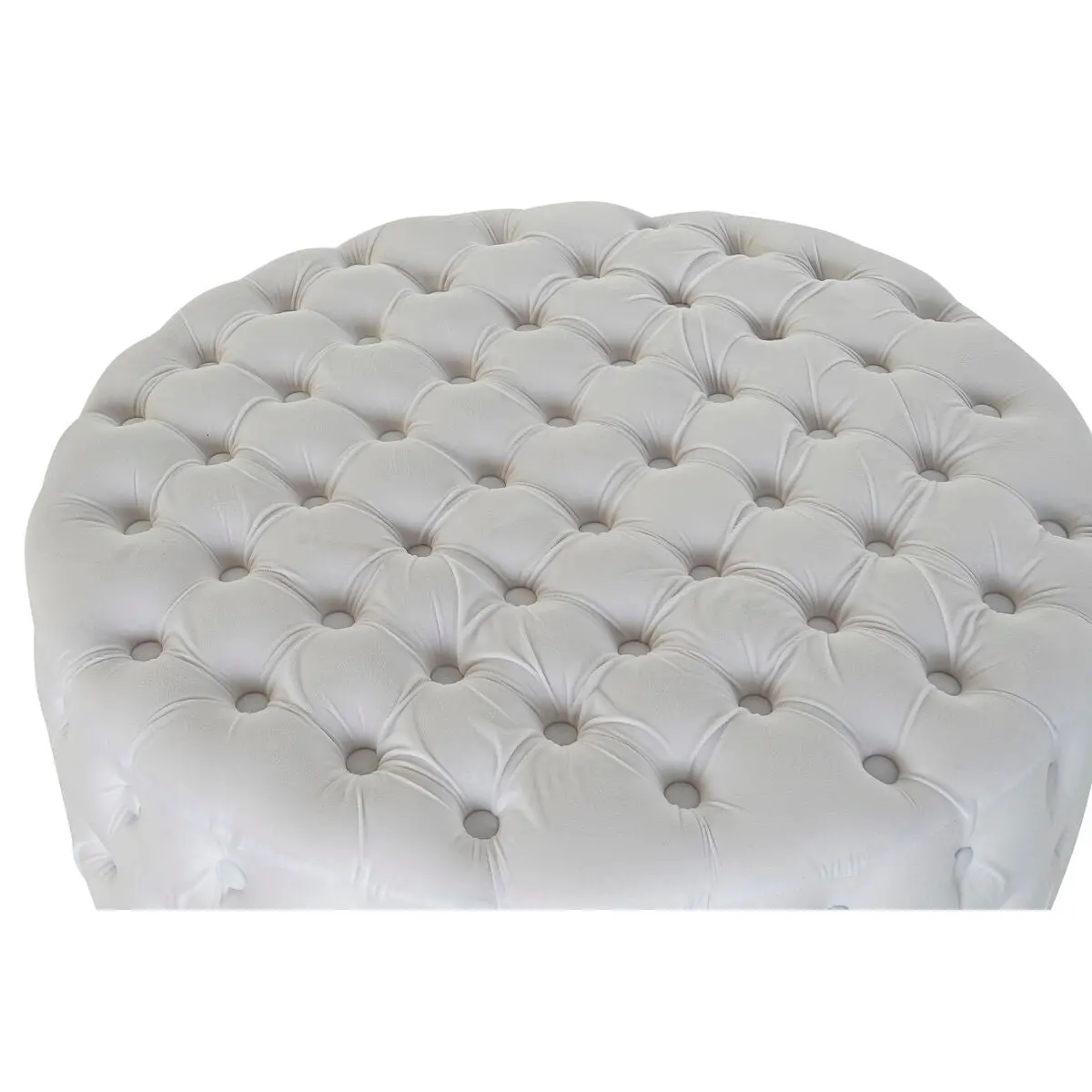 Footrest Dkd Home Decor White Polyester Mdf Wood (78 X 78 X 40 Cm) 2