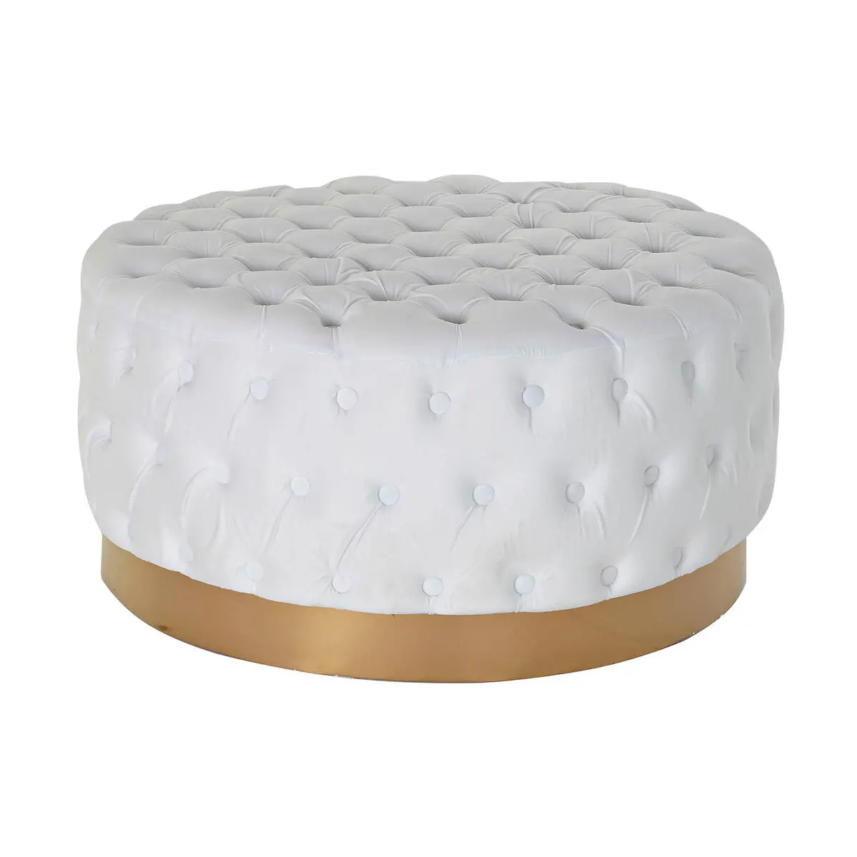 Footrest Dkd Home Decor White Polyester Mdf Wood (78 X 78 X 40 Cm) 1