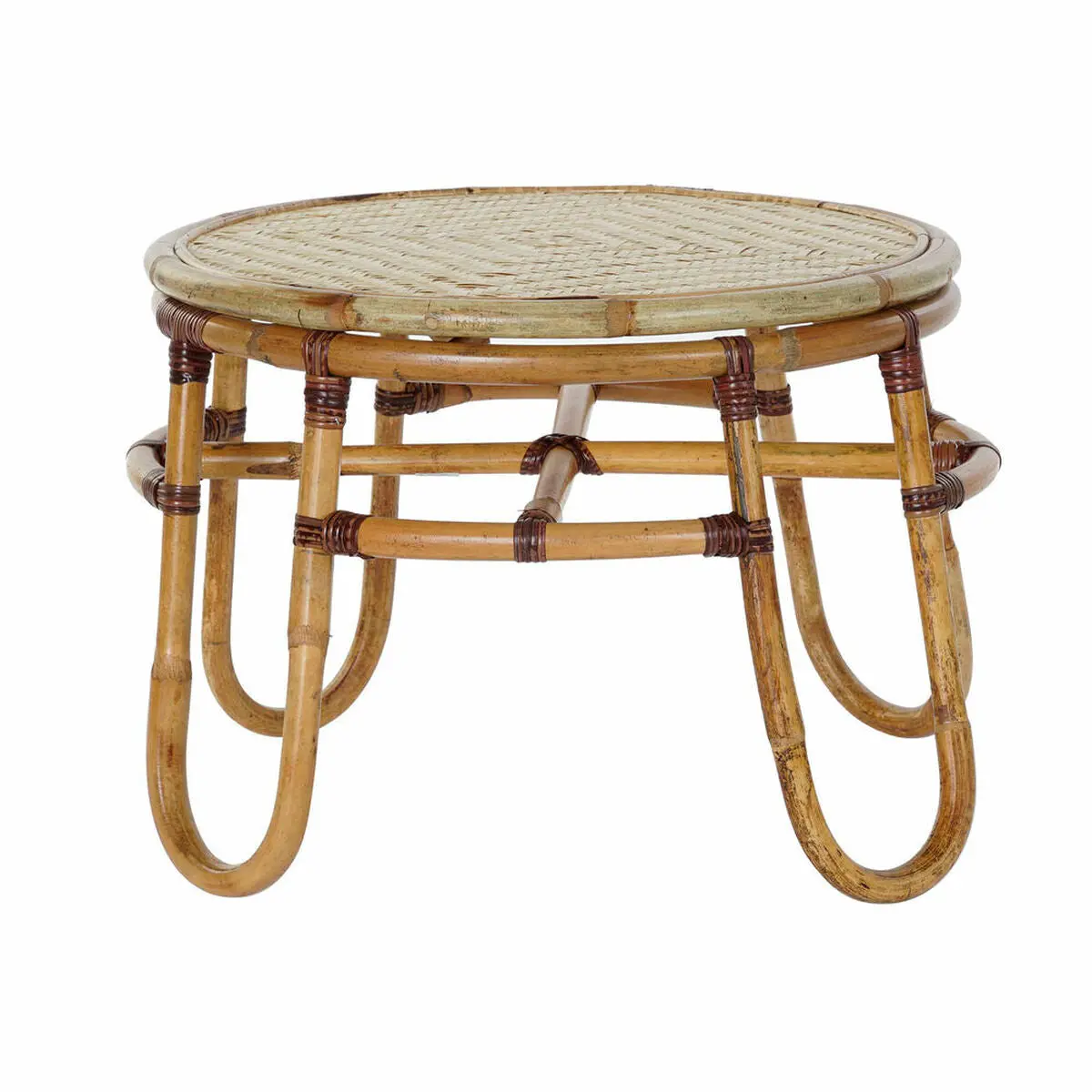 Side Table Dkd Home Decor Bamboo Rattan (60 X 60 X 42 Cm) 1