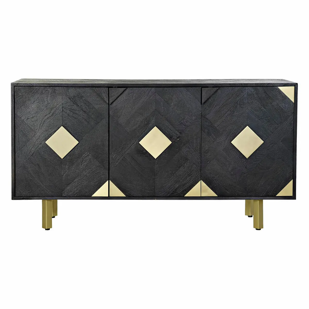 Sideboard Dkd Home Decor 145 X 42 X 77 Cm Black Golden Mango Wood 1