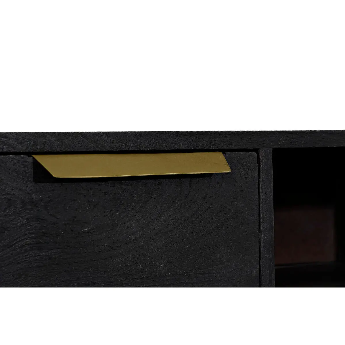 Tv Furniture Dkd Home Decor Black Metal Golden Mango Wood (147 X 40 X 51 Cm) 2