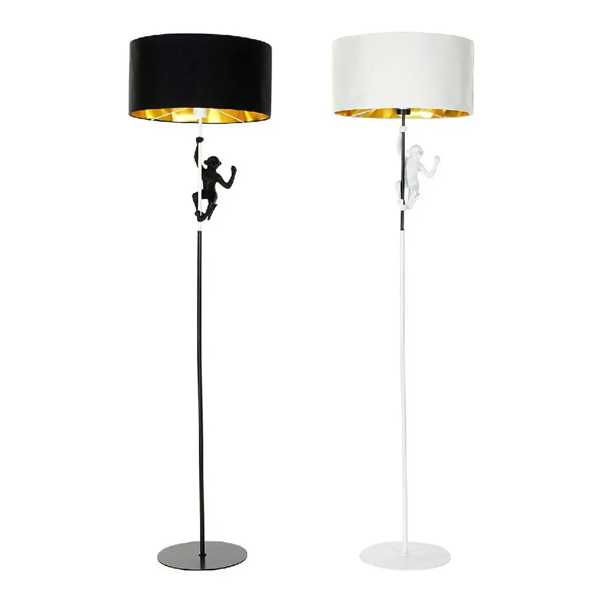 Floor Lamp Dkd Home Decor 8424001827312 44 X 44 X 166 Cm Black Golden Metal White Resin 220 V 50 W (2 Units) 1