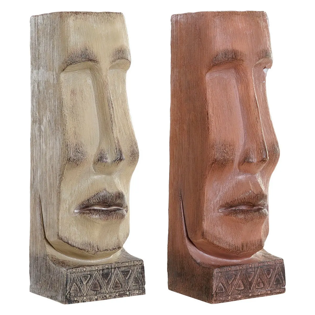 Planter Dkd Home Decor 16 X 17 X 49 Cm Face Beige Terracotta Resin (2 Units) 1