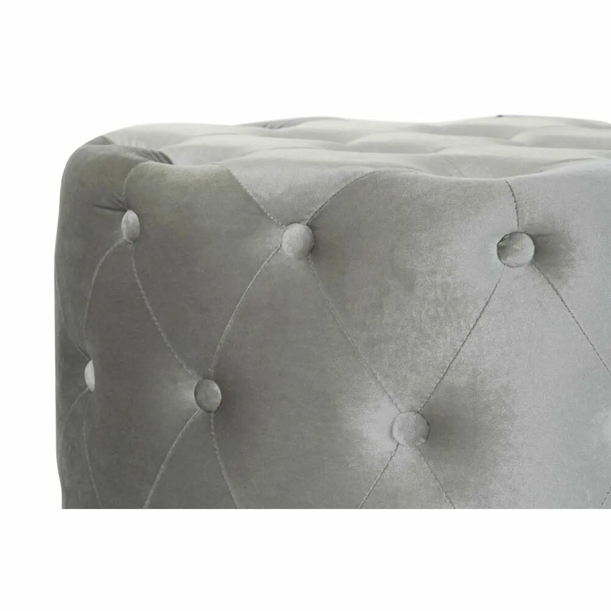 Footrest Dkd Home Decor Grey Velvet Mdf Wood (80 X 80 X 43 Cm) (58 X 58 X 37 Cm) (2 Pcs) 2