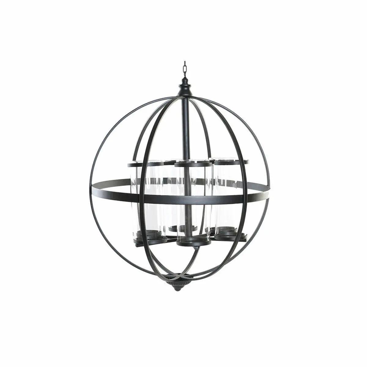 Candleholder Dkd Home Decor Black Metal Crystal 60 X 60 X 73 Cm 1