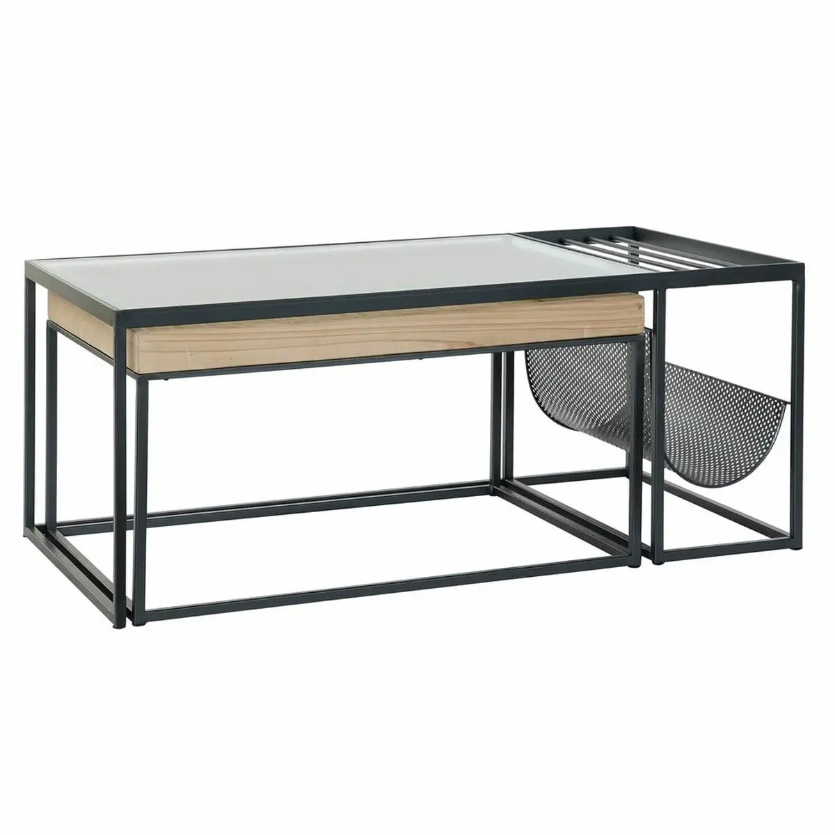 Centre Table Dkd Home Decor Black Multicolour Natural Wood Metal Bamboo Crystal 110 X 60 X 45 Cm 1