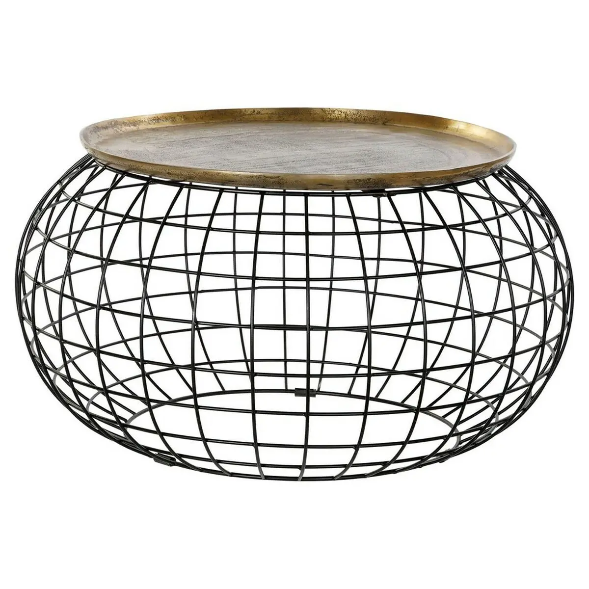 Side Table Dkd Home Decor 80 X 80 X 44 Cm Black Golden Aluminium Plastic 1