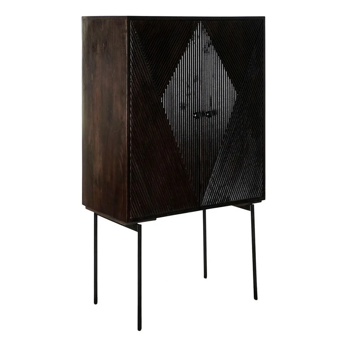 Sideboard Dkd Home Decor Black Dark Brown Metal Mango Wood 84 X 43 X 153,5 Cm 1