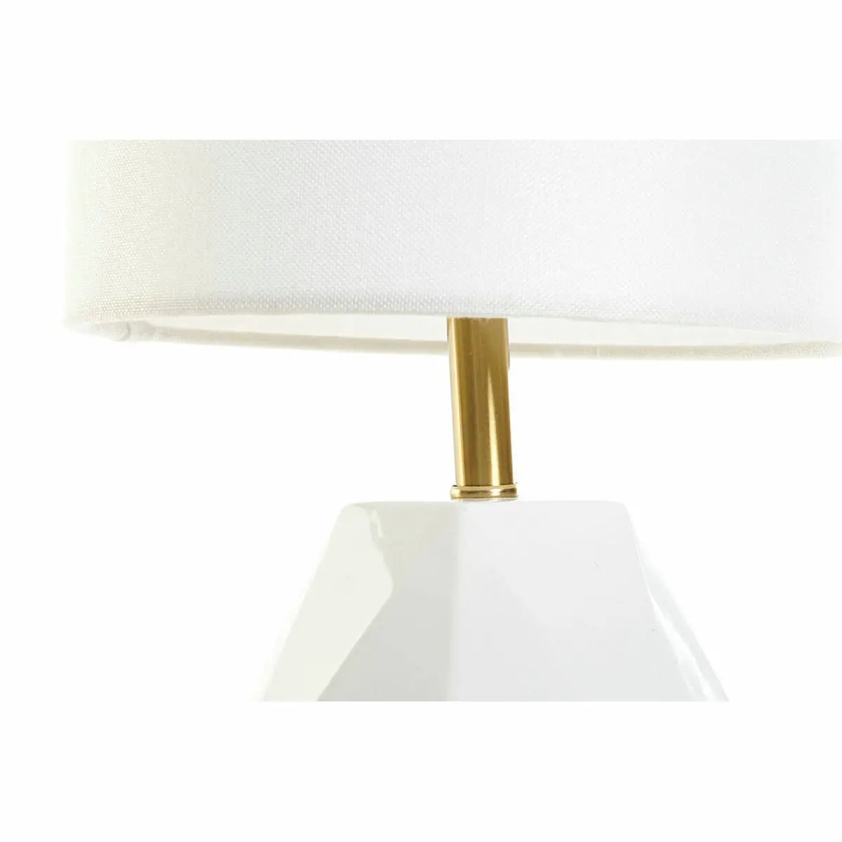 Desk Lamp Dkd Home Decor White Polyester Metal Ceramic 220 V Golden 50 W (20 X 20 X 37 Cm) 2