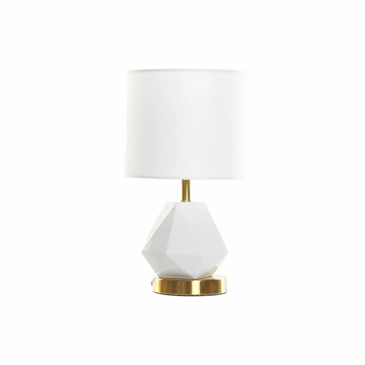 Desk Lamp Dkd Home Decor White Polyester Metal Ceramic 220 V Golden 50 W (20 X 20 X 37 Cm) 1