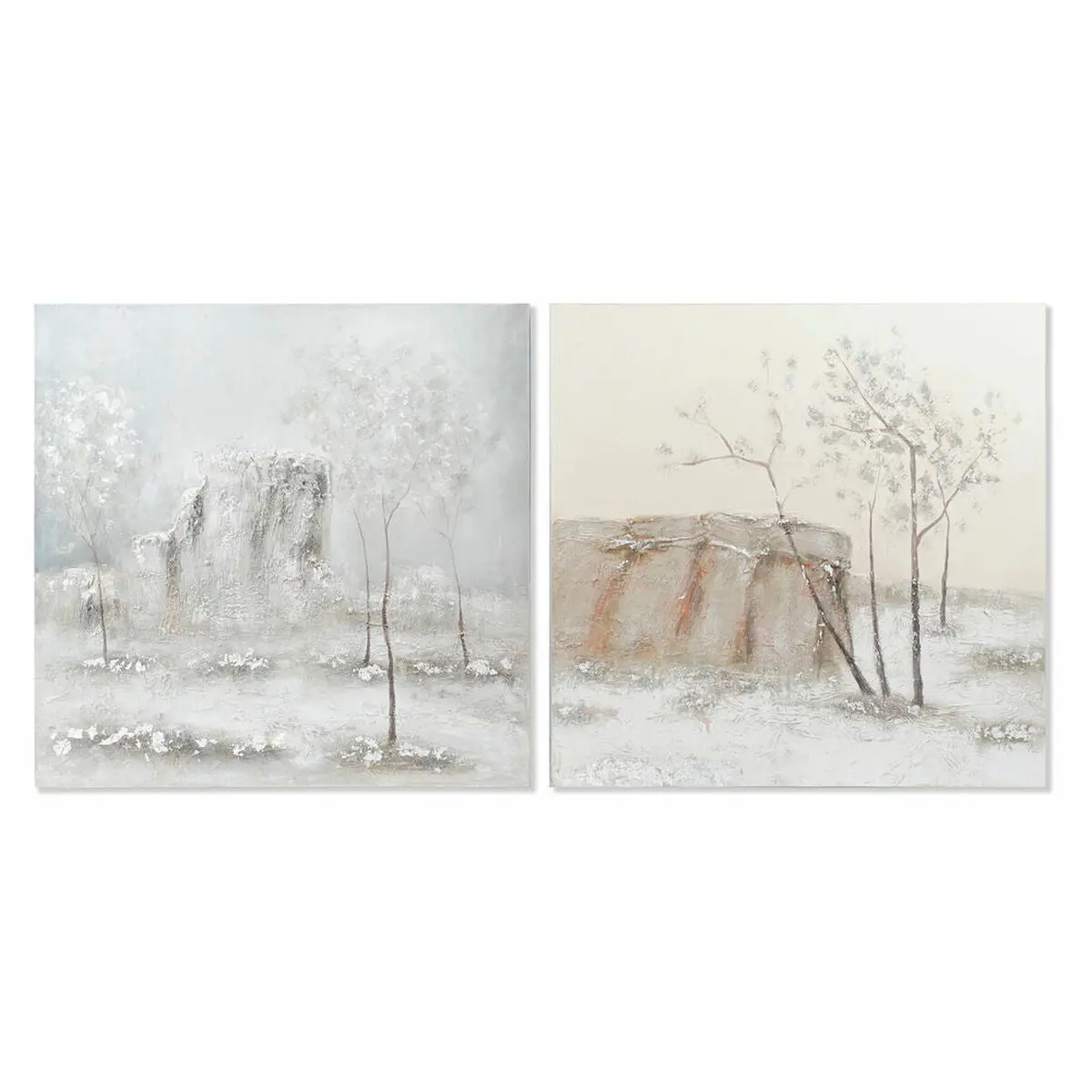 Canvas Dkd Home Decor Pinewood Canvas 100 X 3,8 X 100 Cm (2 Pieces) 1