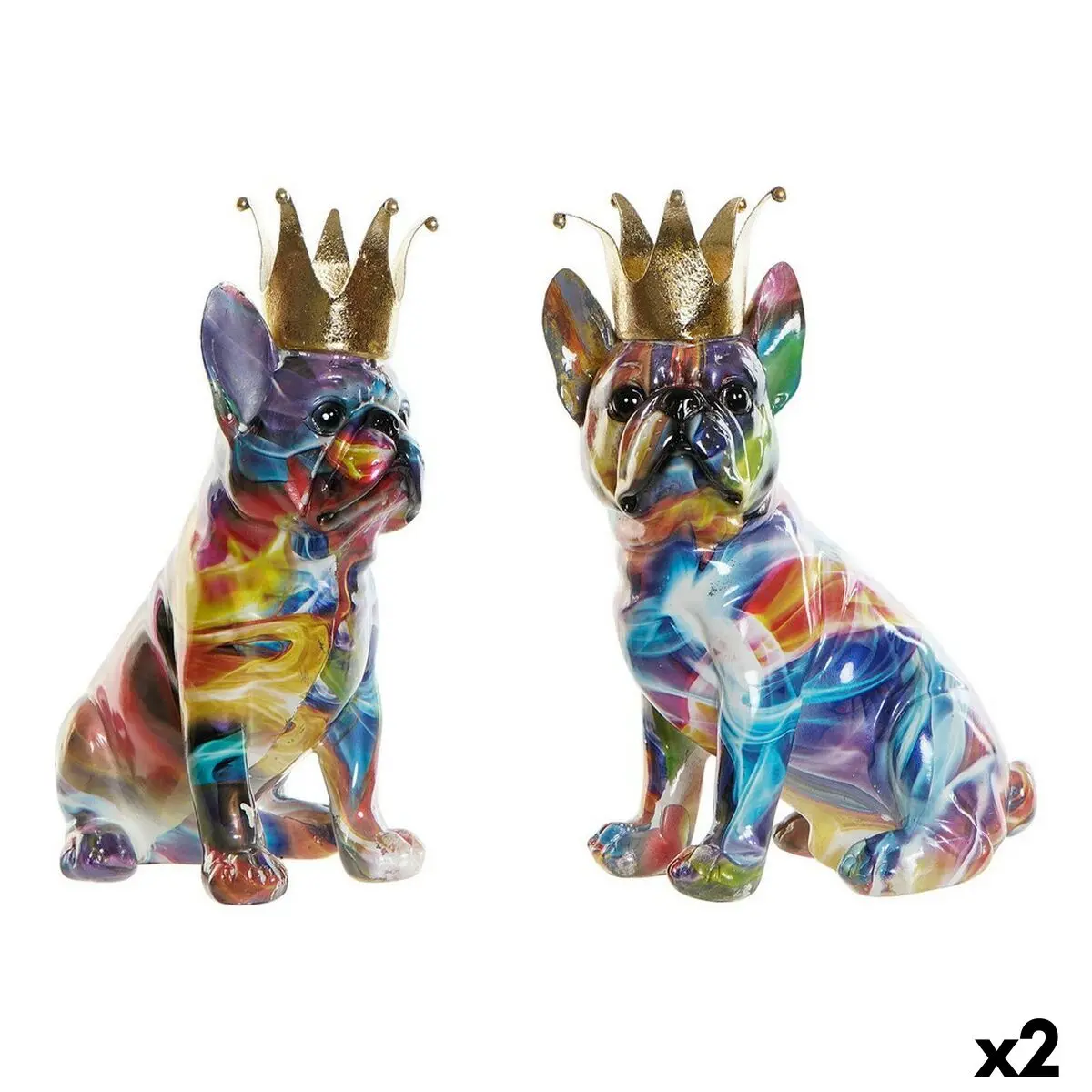 Decorative Figure Dkd Home Decor 18,5 X 11,5 X 23,5 Cm Multicolour Dog (2 Units) 1
