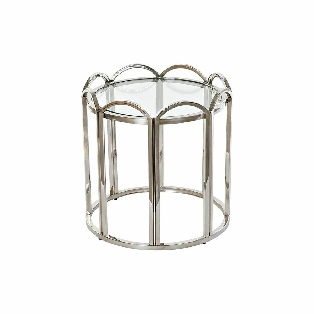 Side Table Dkd Home Decor Crystal Silver Metal (55 X 55 X 55 Cm) 1
