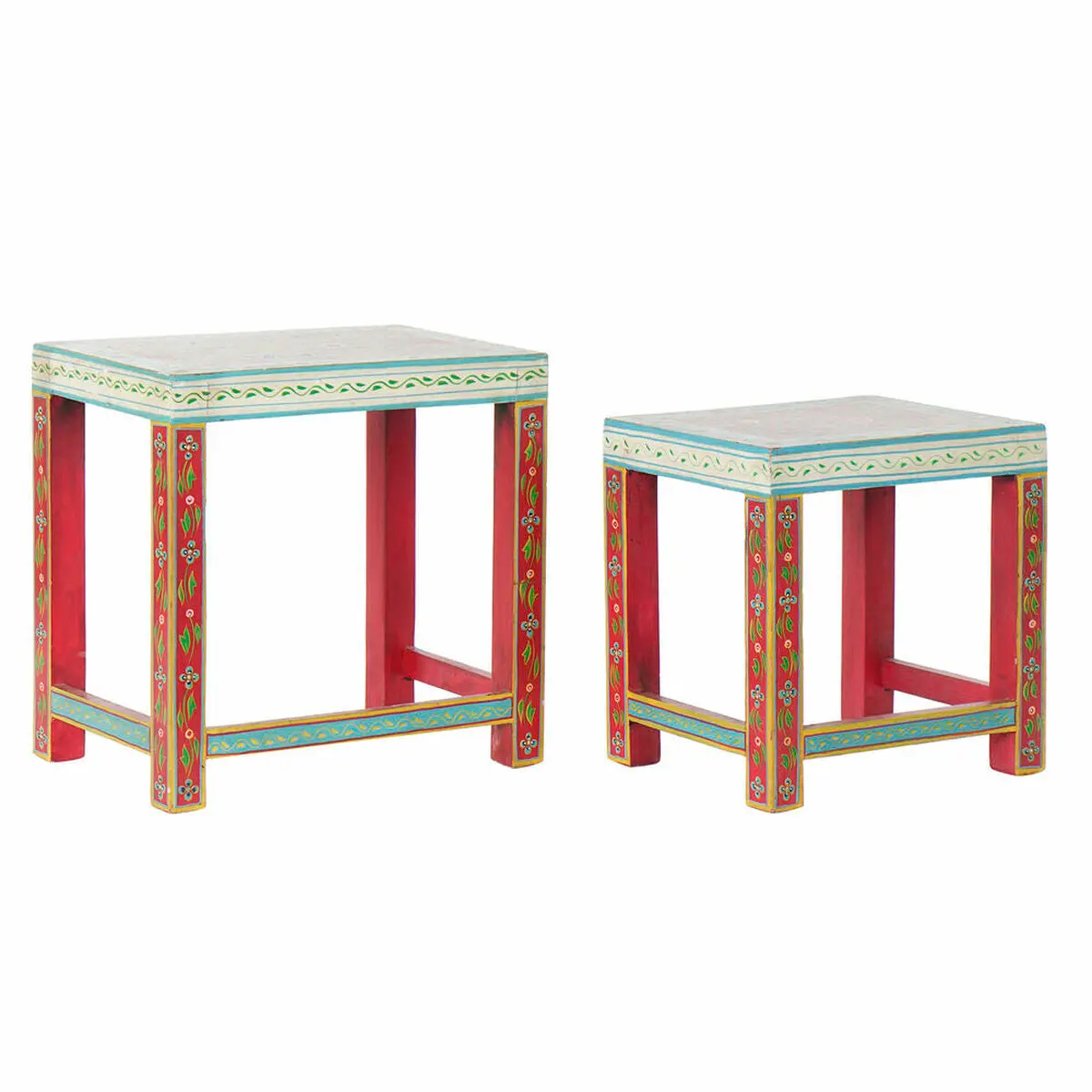 Side Table Dkd Home Decor 8424001853243 Natural Multicolour Acrylic Mango Wood 45 X 30 X 45 Cm 1
