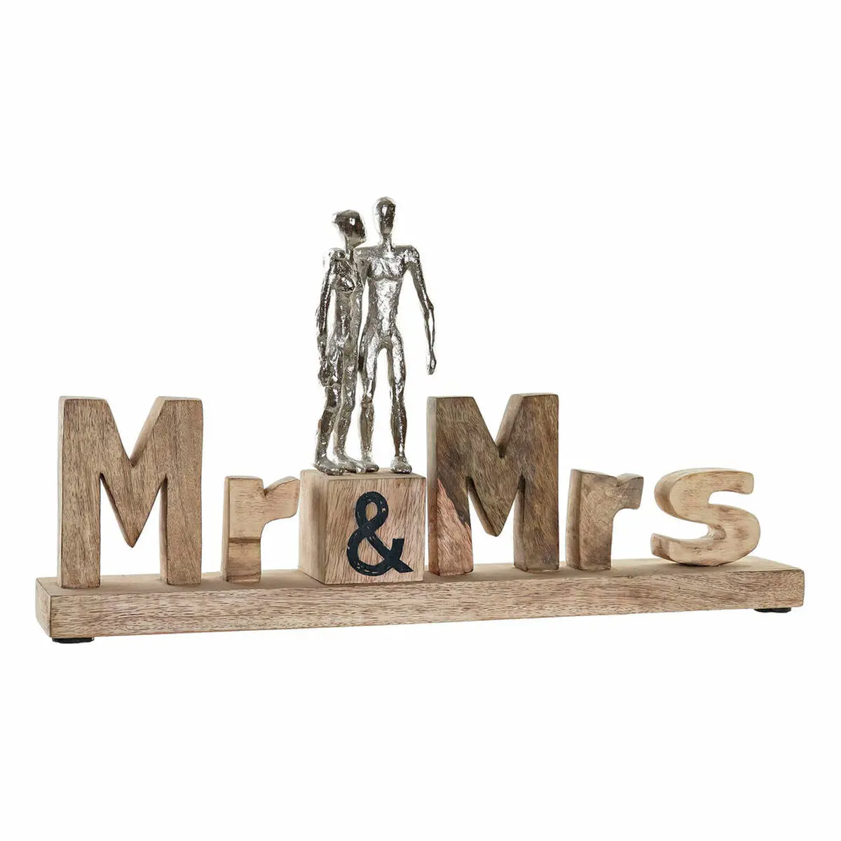 Decorative Figure Dkd Home Decor Mr & Mrs Silver Aluminium (51 X 7,5 X 28 Cm) 1