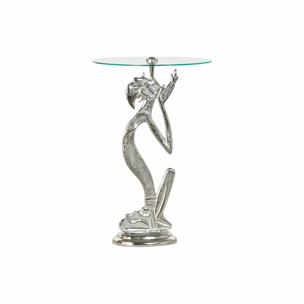 Side Table Dkd Home Decor Transparent Aluminium Crystal Silver (46 X 46 X 72 Cm) 1