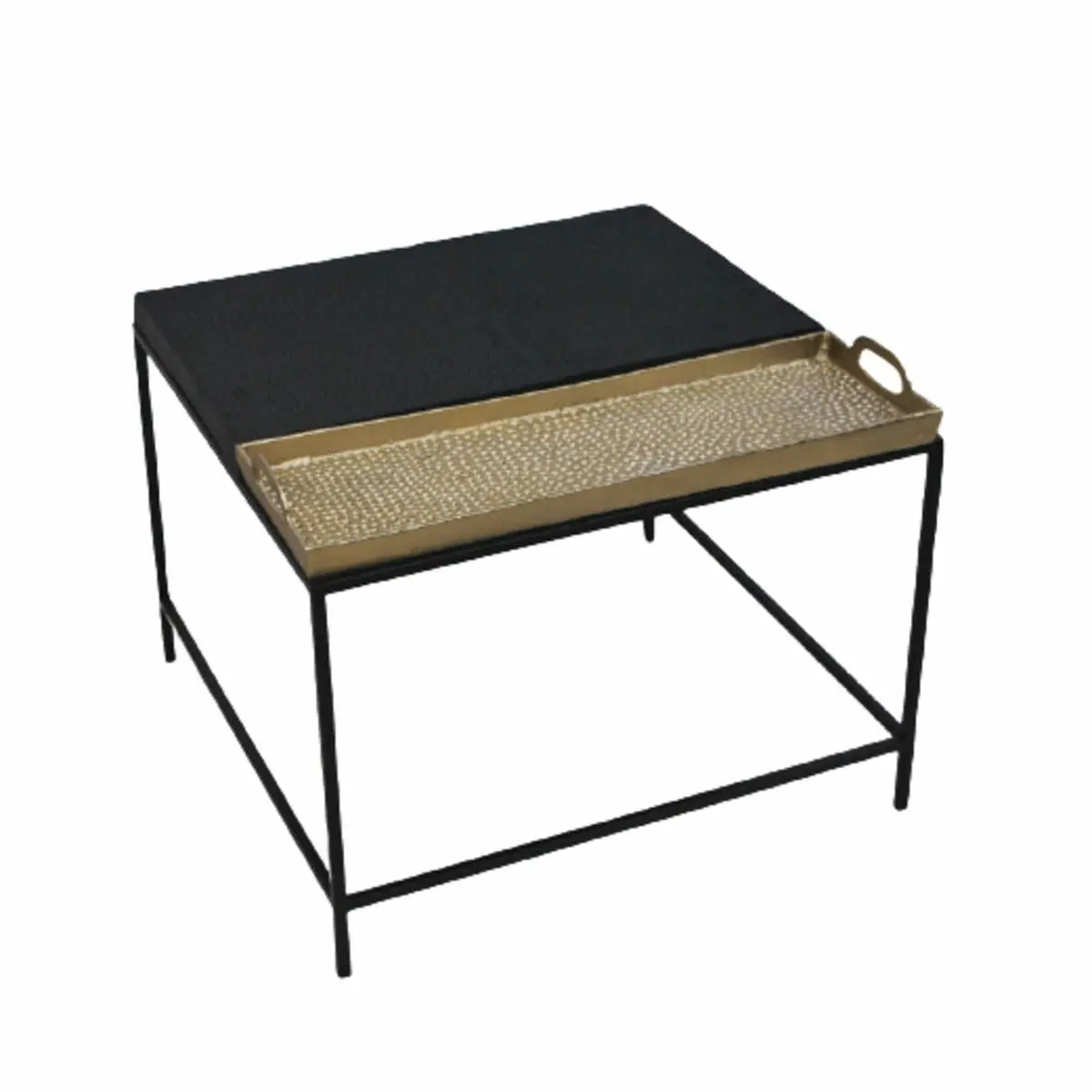 Side Table Dkd Home Decor 61 X 61 X 49 Cm Black Golden Steel Aluminium 1