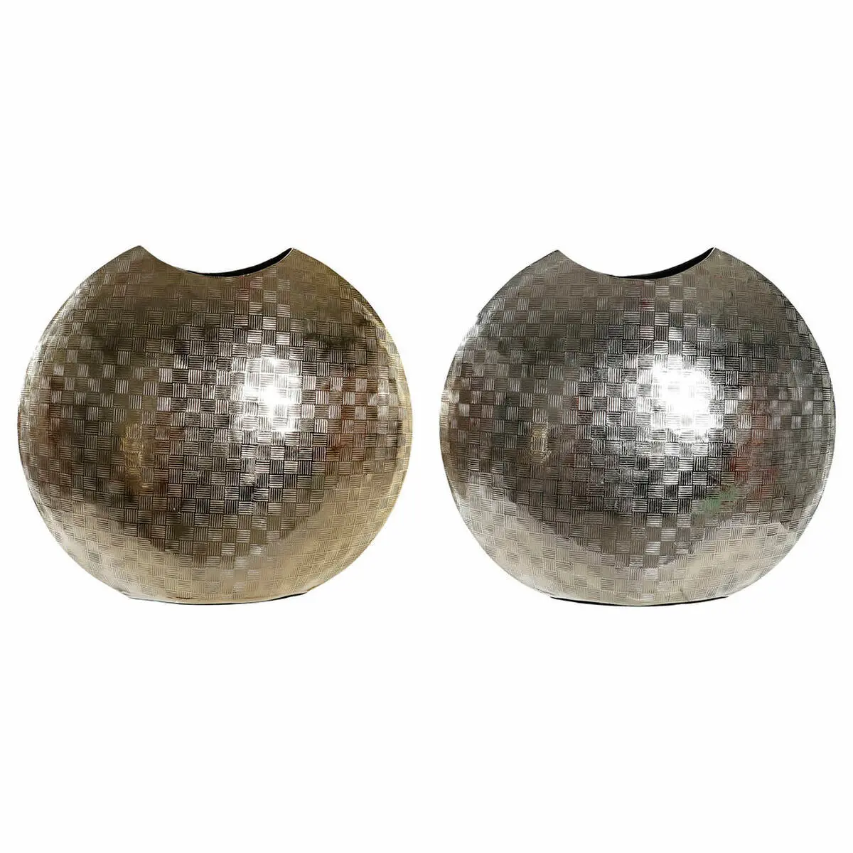 Vase Dkd Home Decor 37 X 14 X 33 Cm Silver Golden Aluminium Modern (2 Units) 1