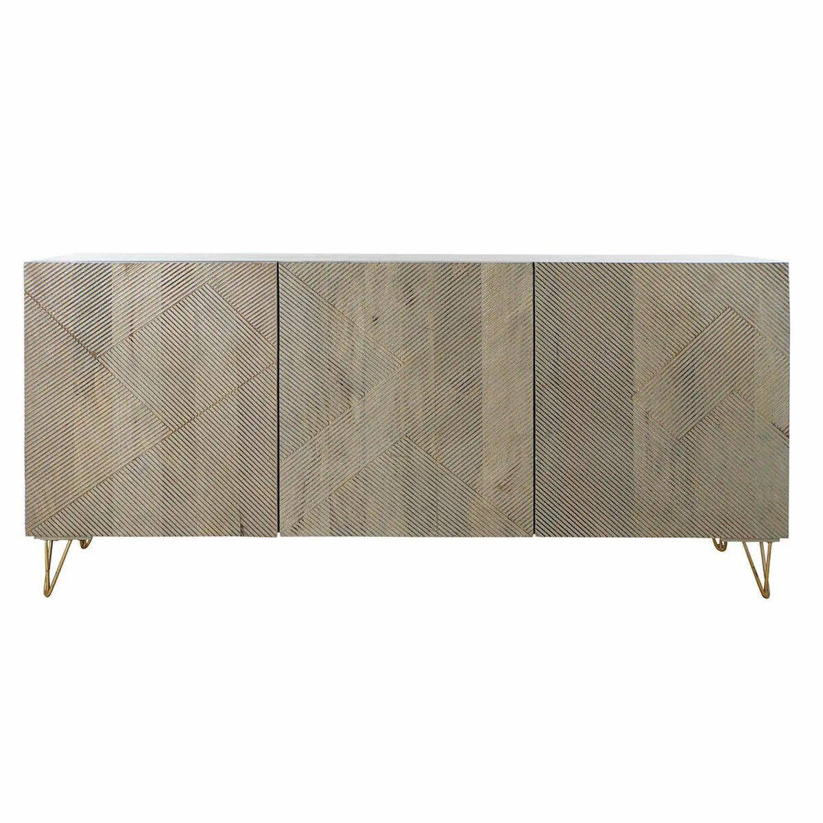 Sideboard Dkd Home Decor   Grey Golden Metal Mango Wood 160 X 45 X 75 Cm 1