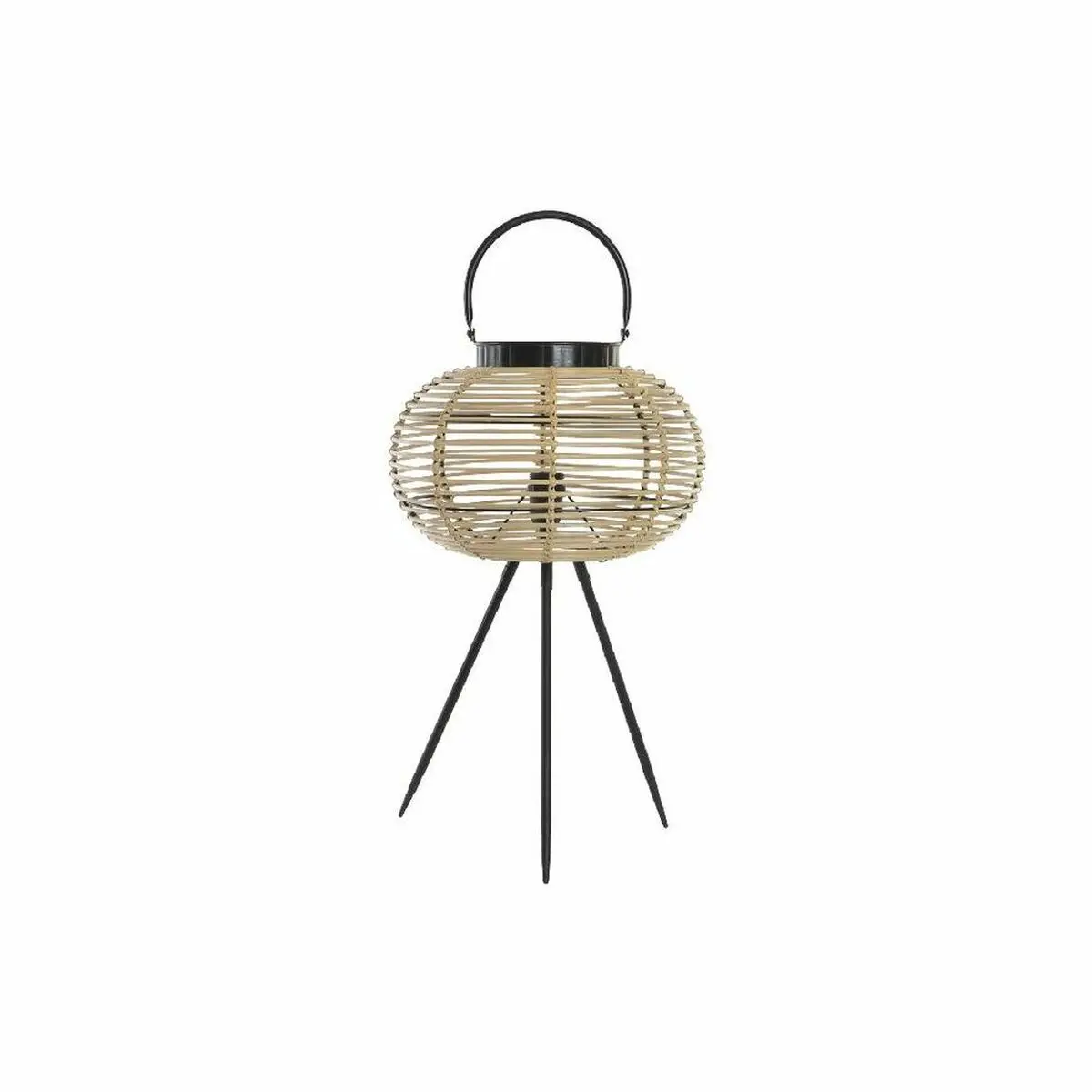 Desk Lamp Dkd Home Decor Black Metal Brown Bamboo (34 X 34 X 56 Cm) 1