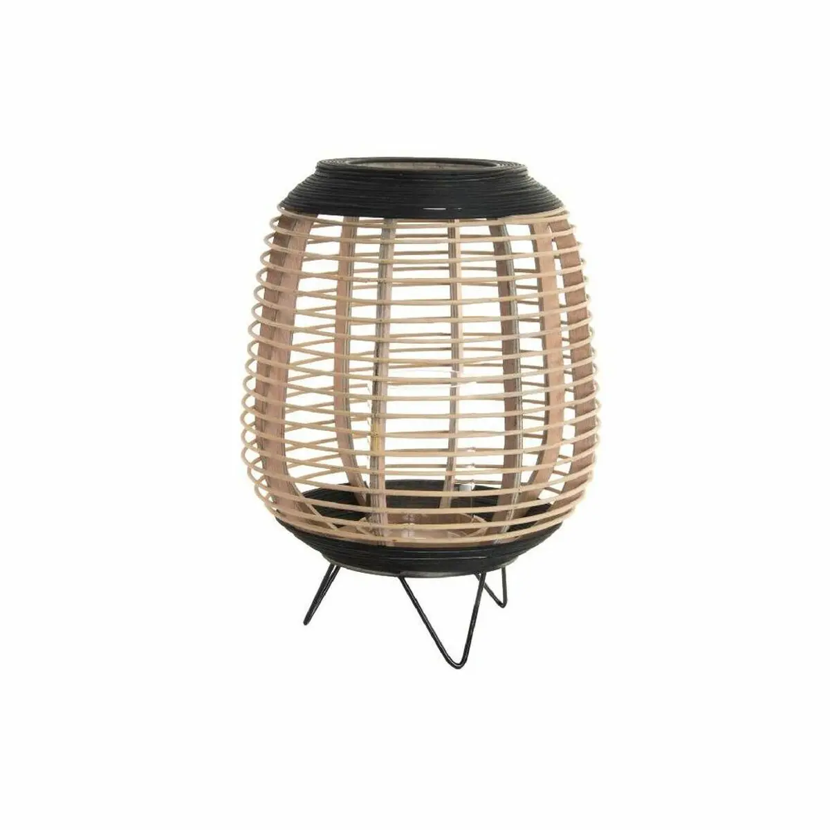 Candleholder Dkd Home Decor Brown Black Natural Metal Bamboo Crystal 32 X 32 X 43 Cm 1