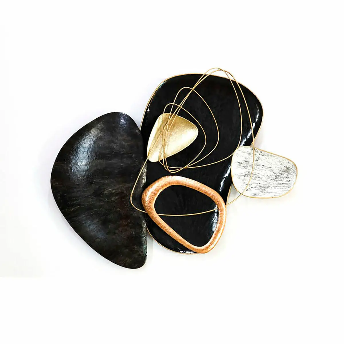 Wall Decoration Dkd Home Decor Black Golden Metal (99 X 10.2 X 86.4 Cm) 1