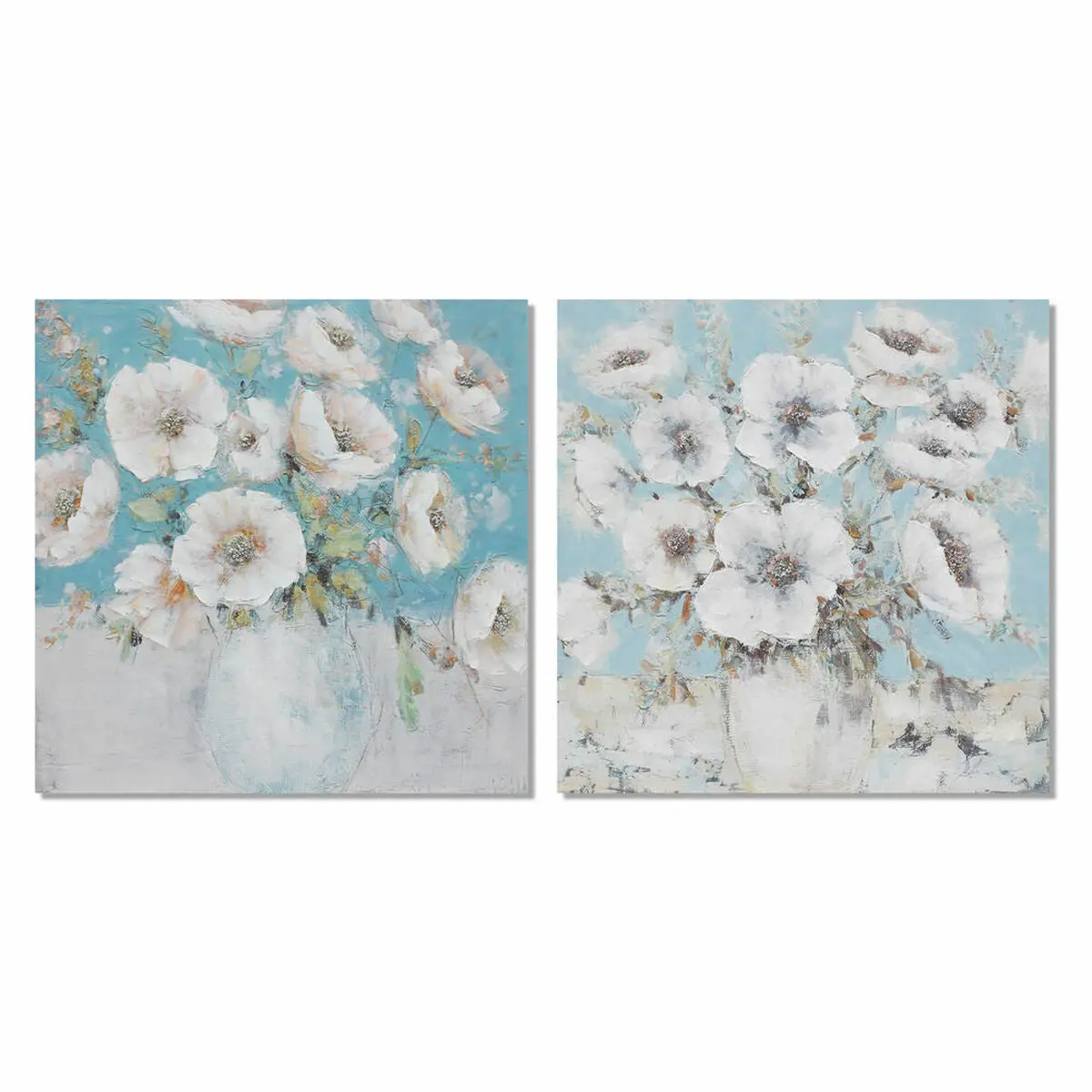 Painting Dkd Home Decor 100 X 2,8 X 100 Cm Vase Shabby Chic (2 Units) 1