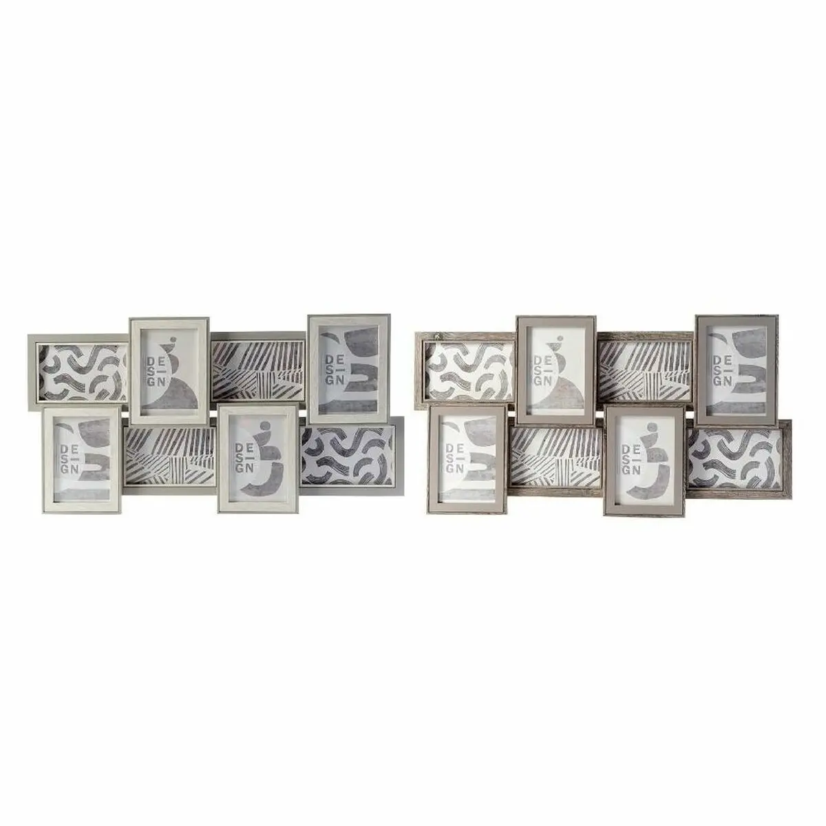 Photo Frame Dkd Home Decor 60 X 3 X 32 Cm Crystal Grey Brown Mdf Wood Urban (2 Units) 1