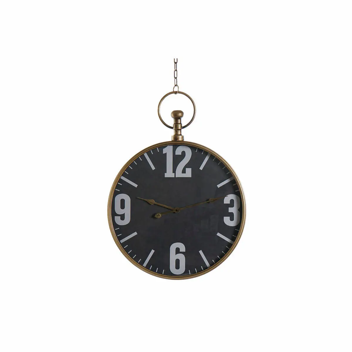 Wall Clock Dkd Home Decor Crystal Black Golden Iron (60 X 6.5 X 80 Cm) 1