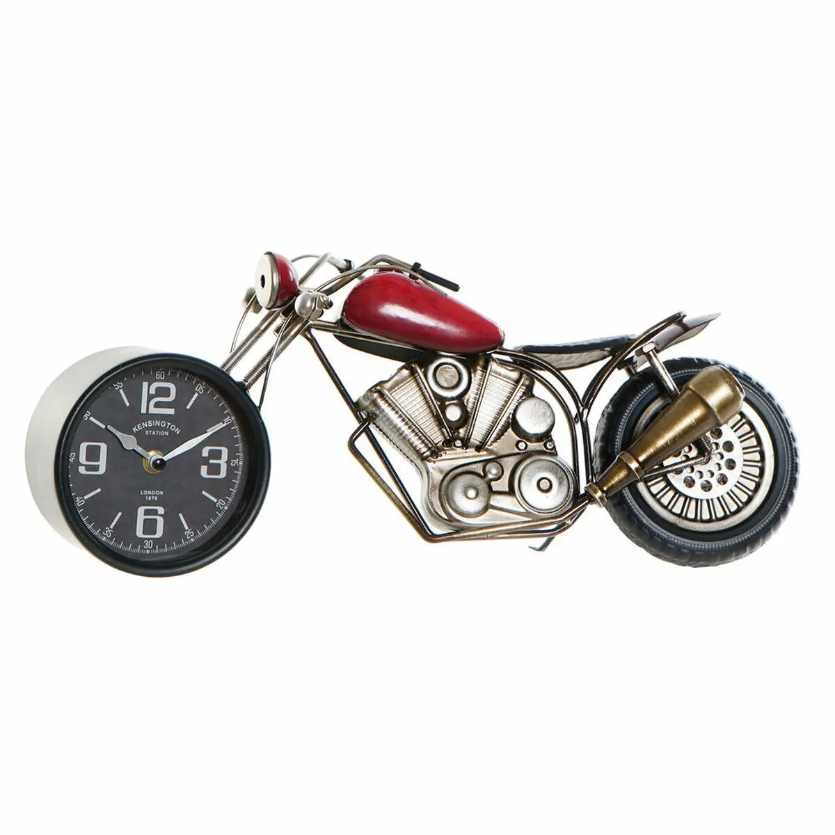 Table Clock Dkd Home Decor Red Motorbike Vintage 1